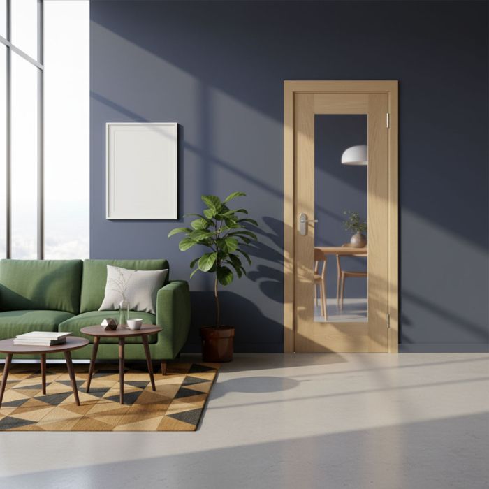Oak Shaker Door with Clear Glass - Image 2