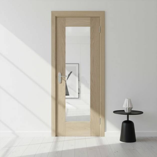 Oak Shaker Door with Clear Glass