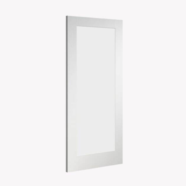 FD30 White Primed Shaker Door with Glass