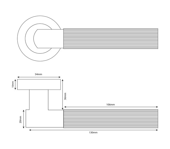 Silver Door Handles on Rose with Knurled Texture - Image 2