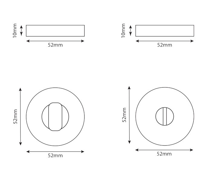 Black Thumb Turn Lock for Bathroom in Matte Finish - Image 2