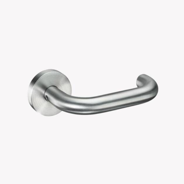 Disabled Door Handles - Return to Door Brushed Stainless Steel Levers