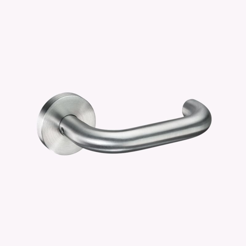 Disabled Door Handles - Return to Door Brushed Stainless Steel Levers