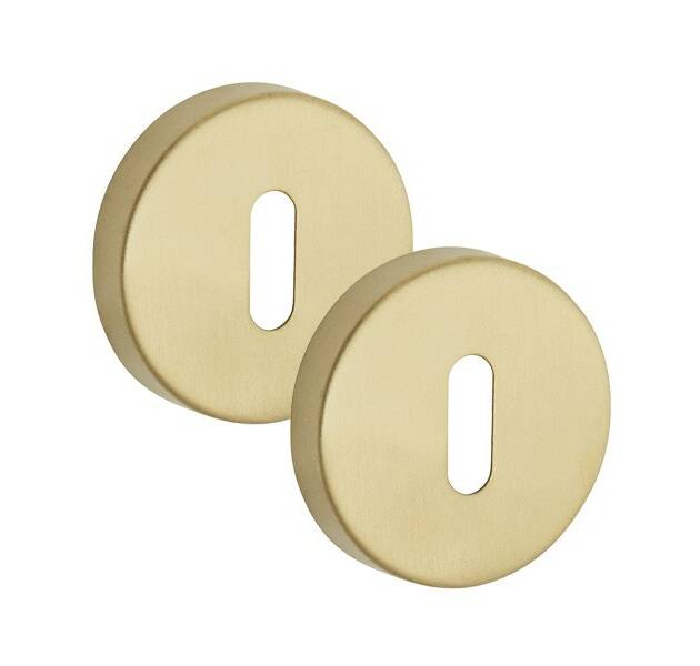 Satin Brass Escutcheon Pair with Standard Profile 10mm