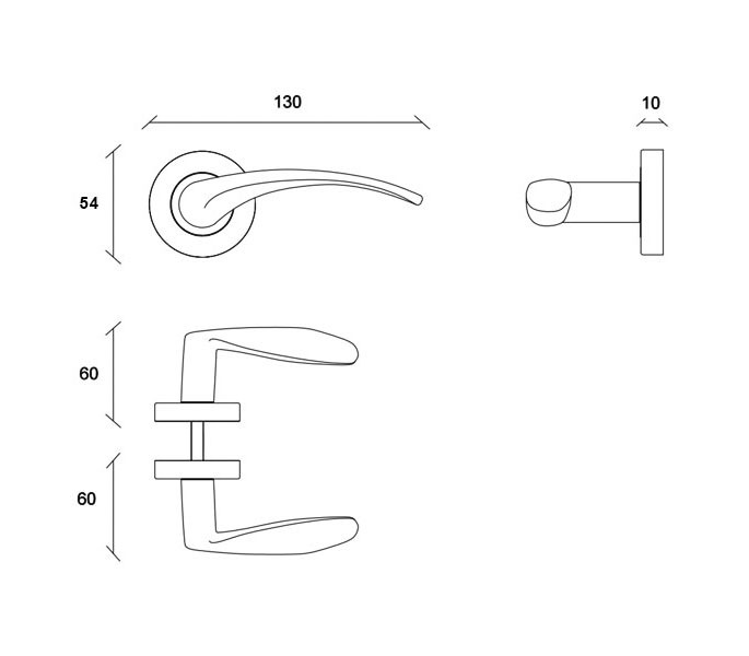 Stainless Steel Door Handles with Solid Brushed Stainless Steel Levers - Image 2